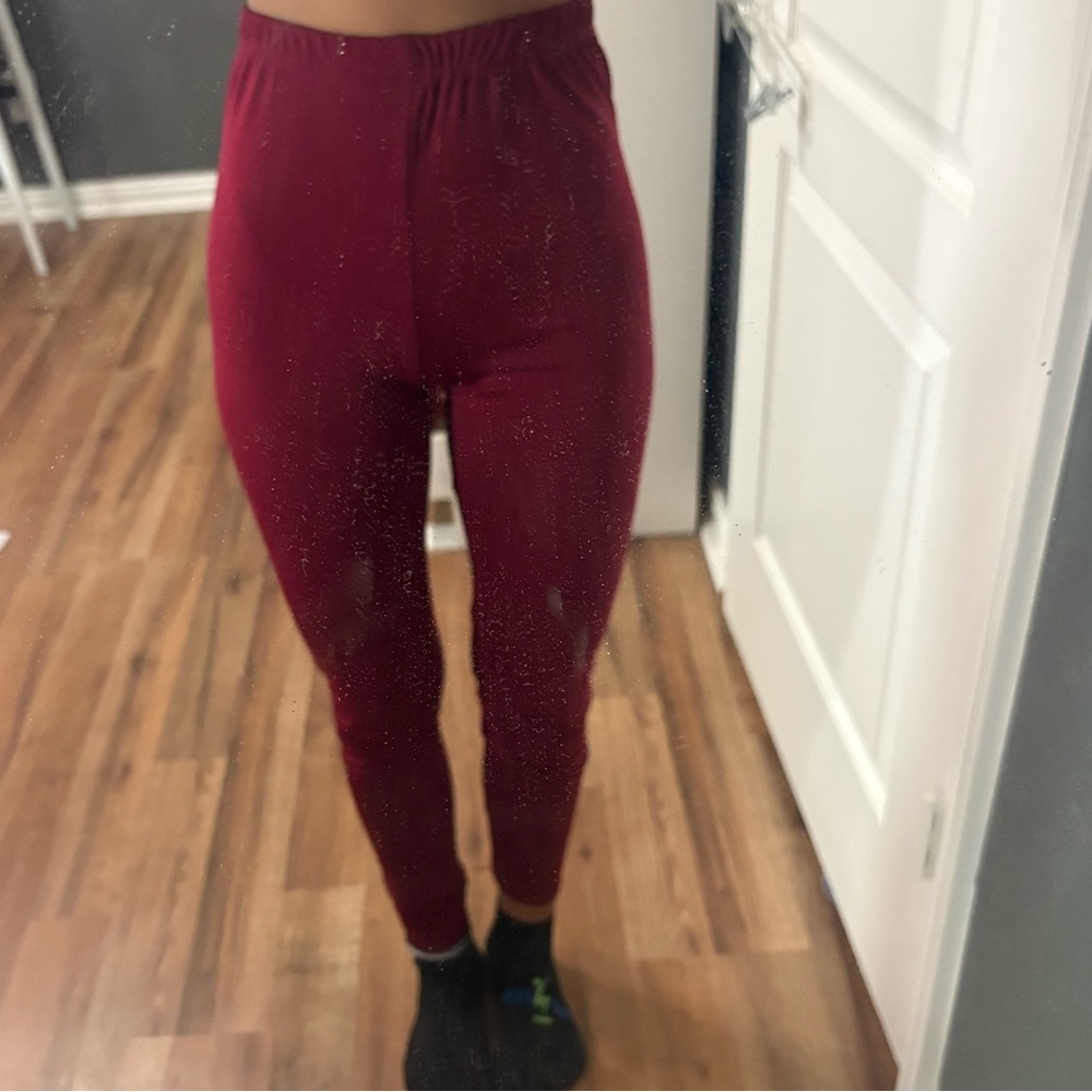Red High-Waisted Leggings